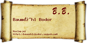 Baumöhl Bodor névjegykártya